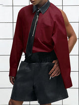 Men's Deconstructed Open Back Long Sleeve Shirt SKUL50531