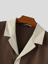 Men's Contrast Casual Long Sleeve Shirt SKUL30367