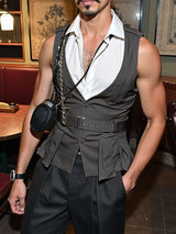 Men's Colorblock Casual Sleeveless Shirt SKUL21127