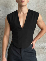 Men's V-Neck Tailored Structural Corset Tank SKUL63908
