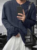 Men's Textured Knit Long Sleeve T-Shirt SKUL29652