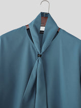 Men's Solid Color Striped Scarf Two Pieces Outfit SKUL30507