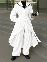 Men's Navy Collar Casual Two Pieces Outfit SKUL36628