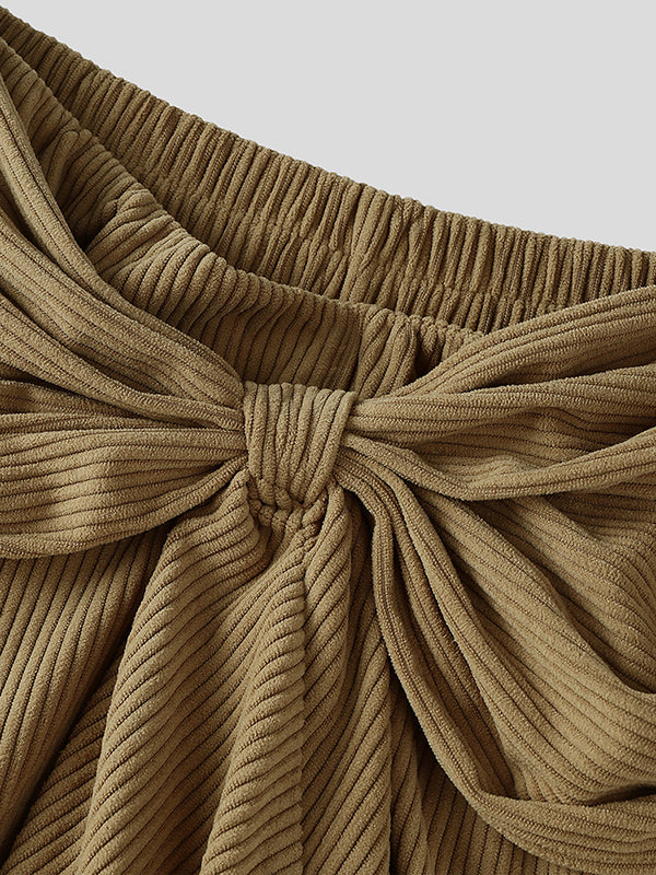 Men's Corduroy Knotted Wide Leg Pant SKUL30472