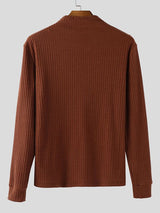 Men's Solid Color Knitted Long Sleeve Sweater SKUL39024