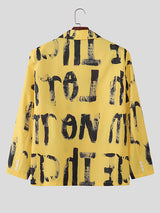 Men's Colorblock Letter Print Long Sleeve Blazer SKUL25959