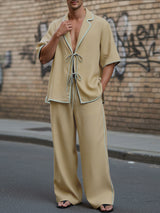 Men's Color Block Trim Two Pieces Outfit SKUL45409