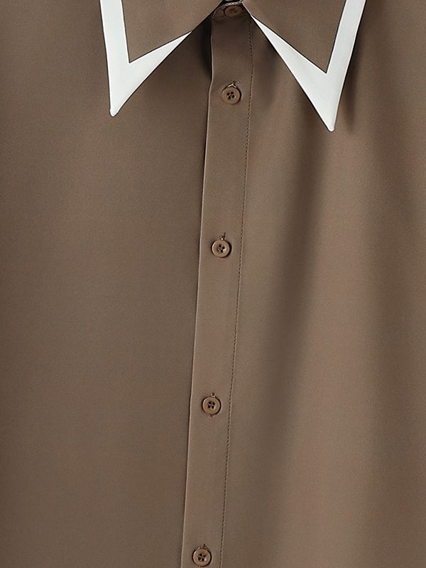 Men's Contrast Color Casual Long Sleeve Shirt SKUL46098