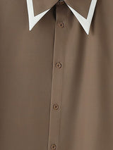 Men's Contrast Color Casual Long Sleeve Shirt SKUL46098