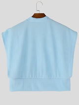 Men's High-Street Avant-Garde Deep Drop-Armhole Cropped Ribbed Knit Tank SKUL68415