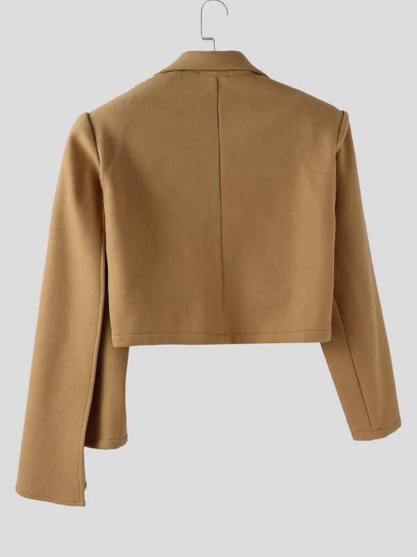 Men's Single Shoulder Drape Cropped Long Sleeve Casual Blazer SKUL28428