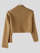 Men's Single Shoulder Drape Cropped Long Sleeve Casual Blazer SKUL28428