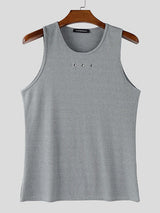 Men's Stud Patchwork Knit Texture Casual Tank SKUL24563
