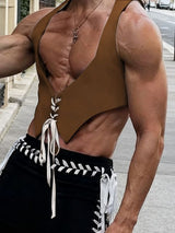 Men's Tie Contrast Color Street Style Waistcoat SKUL41263