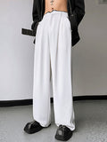 Mens Solid Casual Straight Pants With Pocket SKUK47978