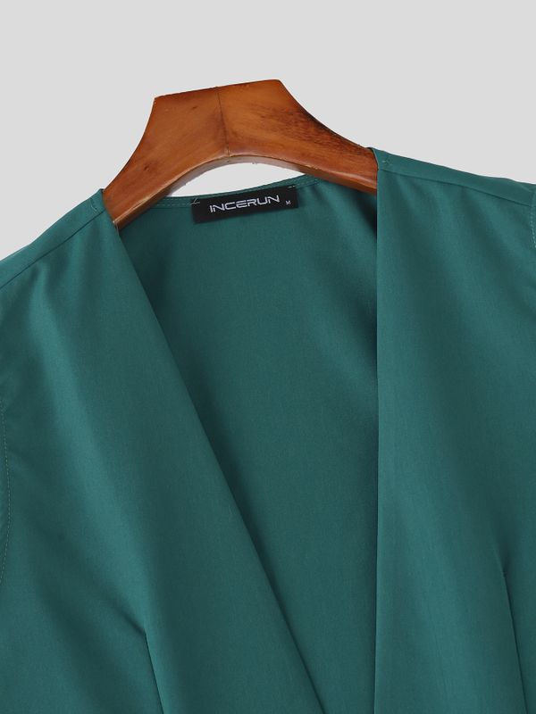 Men's Solid Color Minimalist Casual Two Pieces Outfit SKUL53953