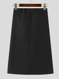 Mens Solid Flap Pocket Drawcord Cargo Skirt SKUK18284