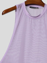 Men's Avant-Garde Sheer Mesh Sideless Extreme Drop Armhole Tank SKUL57085