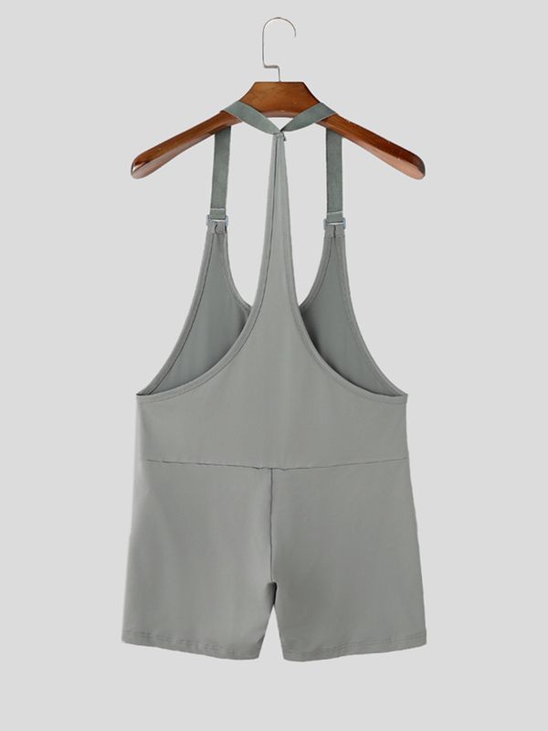 Men's Avant-Garde Deconstructed Suspension Strap Low-Cut Fitted Bodysuit SKUL70316