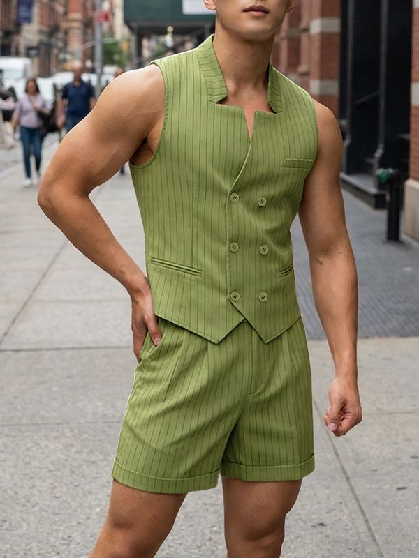 Men's Striped Casual Two Pieces Outfit SKUL52638