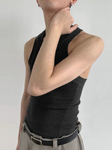 Men's Minimalist Ribbed Slim Fit Racerback Tank SKUL74444