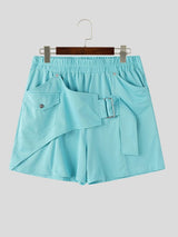 Men's Avant-Garde Deconstructed Asymmetric Overlay Utility Short SKUL72443