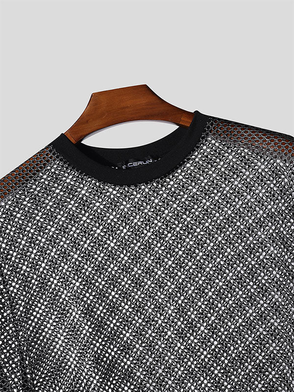 Mens Sheer Mesh Short Sleeve T-Shirt SKUL13658