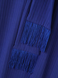 Mens Tie Neck Fringe Detail Rib-Knit T-Shirt SKUK29968
