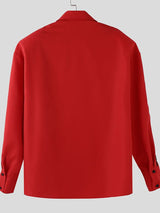 Men's Color Block Stripe Loose Long Sleeve Shirt SKUL36388