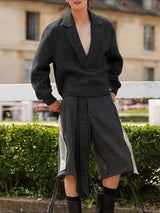 Men's Ribbon Patchwork Lapel Long Sleeve Hoodie SKUL43636