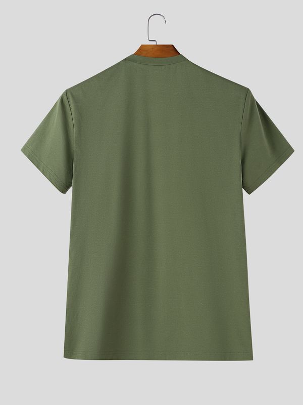 Men's Y2K High-Street Star Studded Shoulder Short Sleeve T-shirt SKUL79233