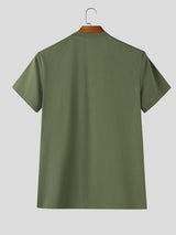Men's Y2K High-Street Star Studded Shoulder Short Sleeve T-shirt SKUL79233
