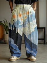 Men's Hand Drawn Print Loose Pant SKUL35001