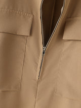 Mens Solid Color Modern Minimalist Trench Jacket SKUK77368