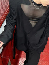 Men's Deconstructed Hollow Neck Casual Blazer SKUL41342