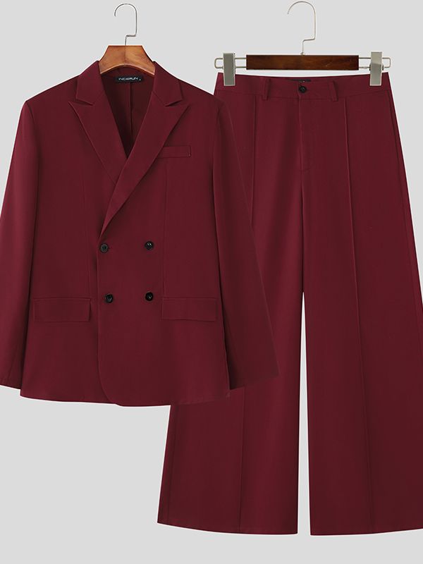 Men's Solid Color Casual Velvet Two Pieces Outfit SKUL30644