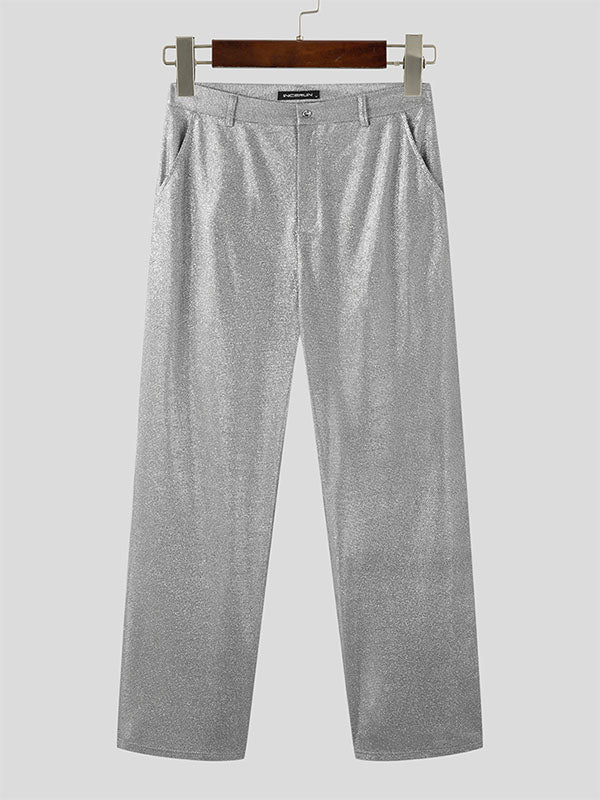 Mens Glitter Straight Pants With Pocket SKUK05892