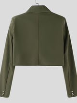 Men's Contrast Cropped Long Sleeve Blazer SKUL46137