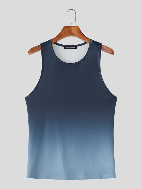 Mens Gradient Color Slim Fit Casual Tank SKUL16145