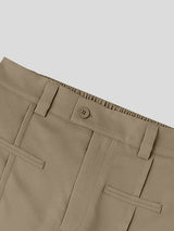 Men's Clean-Fit Casual Daily Commute Pin-Tuck Seam Welt Pocket Wide-Leg Pant SKUL85943