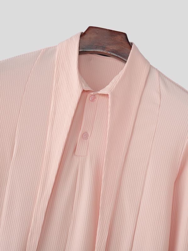 Men's Deconstructed Textured Long Sleeve Shirt SKUL53971