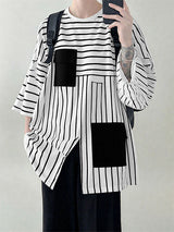 Men's Casual Striped 3/4 Length Sleeve Shirt SKUL27280