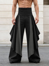 Men's Deconstructed Contrast Color Pleated Long Pant SKUL51889