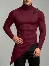 Mens Textured High Neck Long Sleeve Sweater SKUK83281