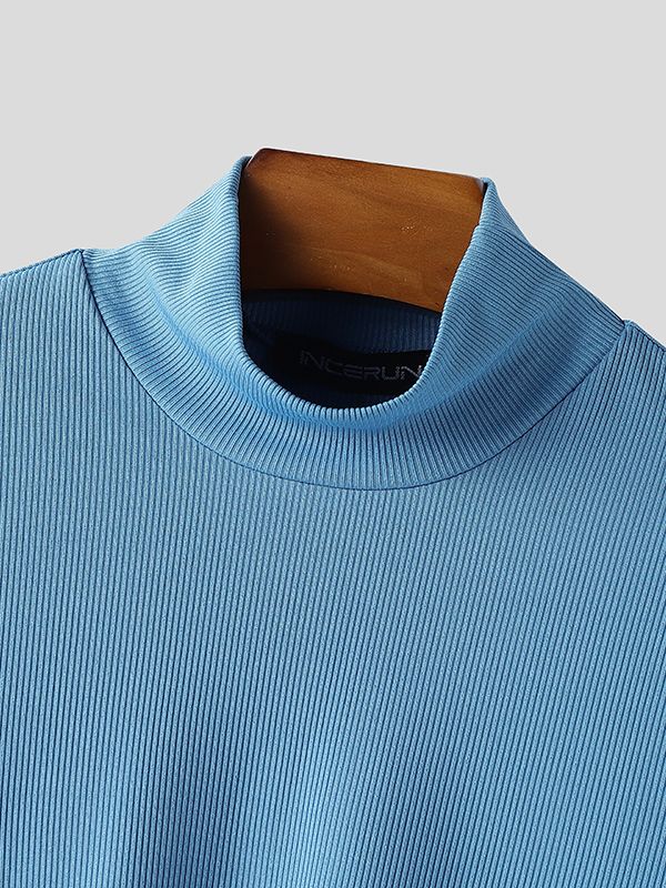 Men's Solid Color Deconstructed Textured Two Pieces Outfit SKUL43726