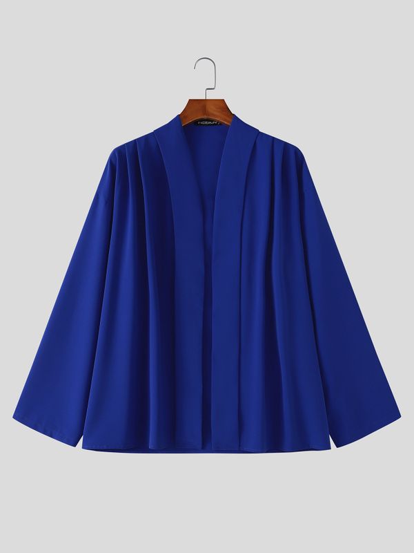 Men's Zen Minimalist Art Gallery Open Front Kimono Collar Two Pieces Outfit SKUL84619