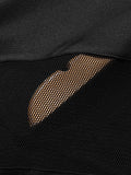Mens Mesh Patchwork Half-Collar Long Sleeve T-Shirt SKUK38904
