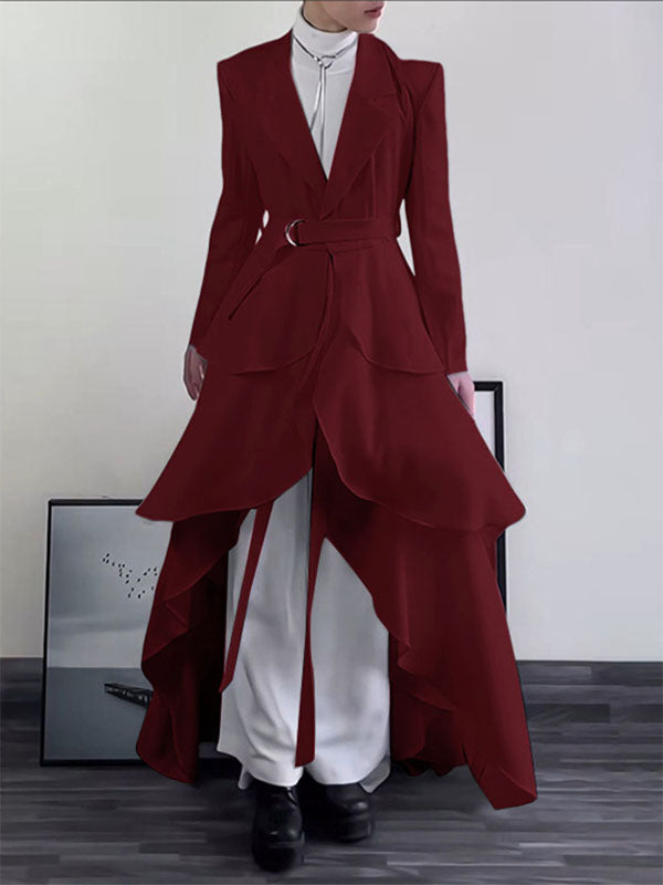 Men's Ruffled Patchwork Casual Long Sleeve Blazer SKUL29594