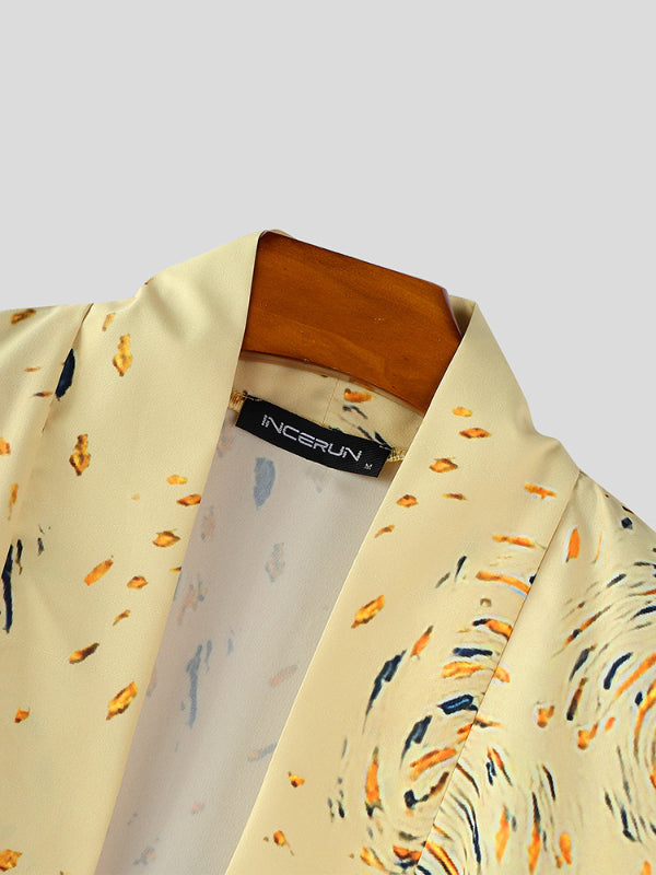 Men's Starry Print Long Sleeve Cardigan SKUL21120