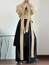 Men's Deconstructed Textured Ribbon Long Sleeve Shirt SKUL36630